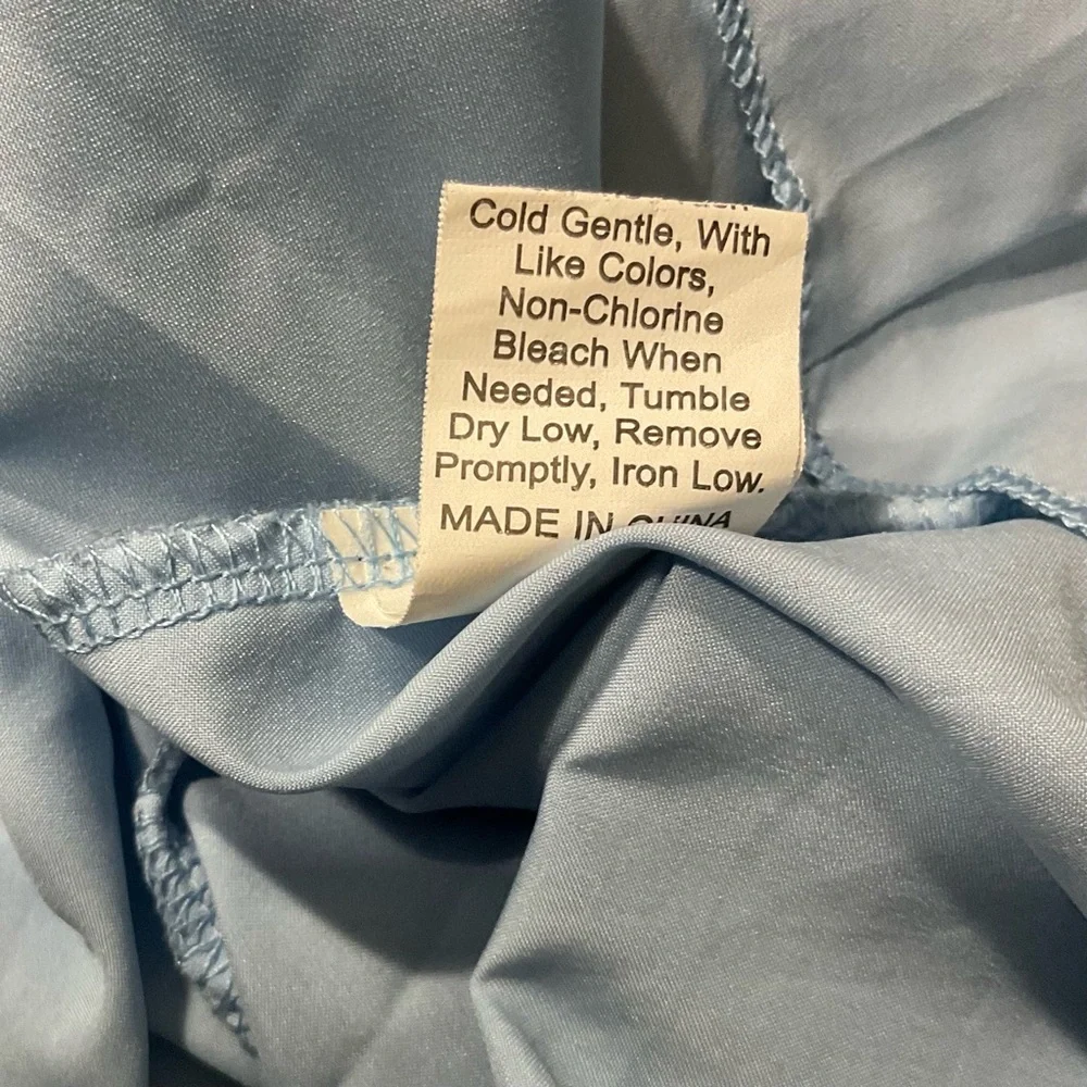 BTFBM Light Blue & White Print Midi Dress, Size Medium